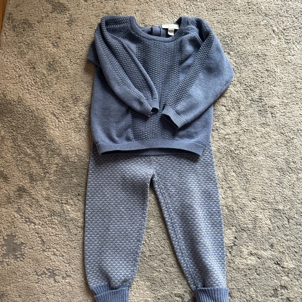Kids Cozy Knit Sweater and Joggers Set
